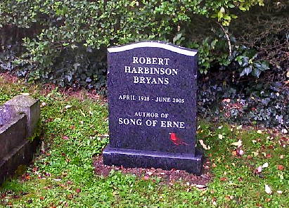 Robin Bryans' headstone at Cleenish churchyard, Enniskillen